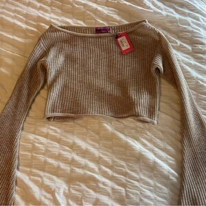 Edikted Tan Knit Crop Top